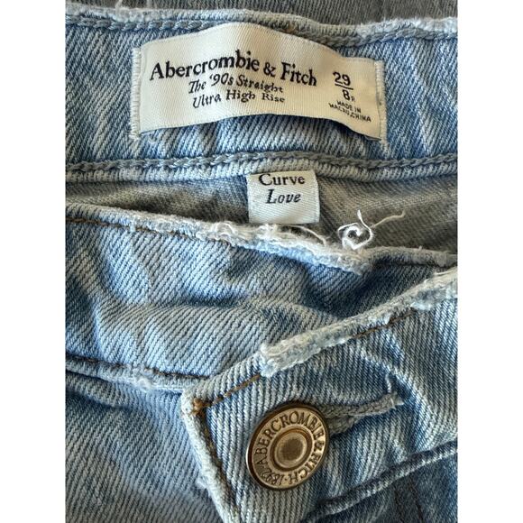Abercrombie & Fitch Curve Love Ultra High Rise 90s Straight Jean Womens Sz 8/29 - Picture 8 of 8